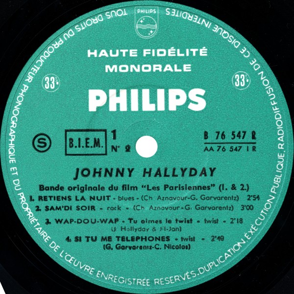LP 25 cm Nr 2 Retiens la nuit  Philips B 76 547 R
