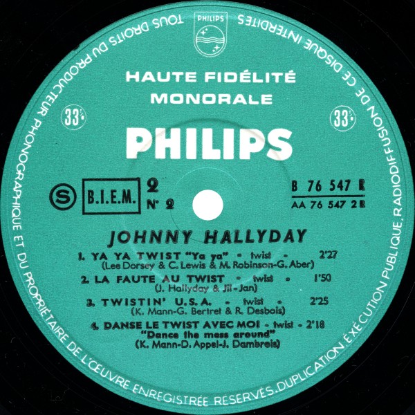LP 25 cm Nr 2 Retiens la nuit  Philips B 76 547 R