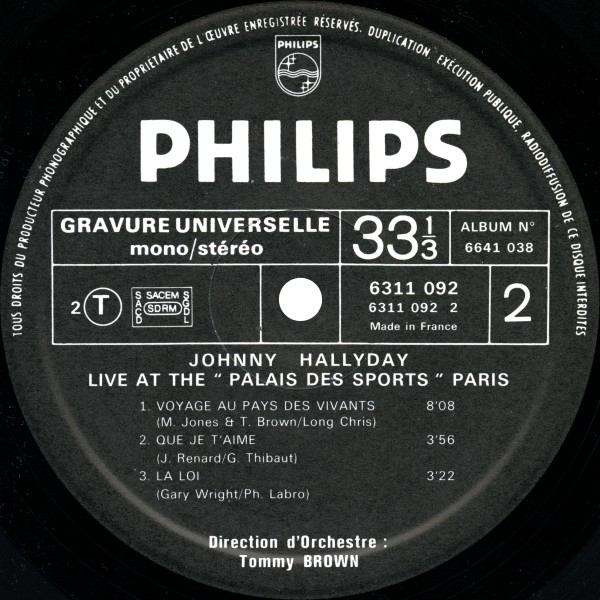 LP Live at the Palais des Sports Philips 664 1 038