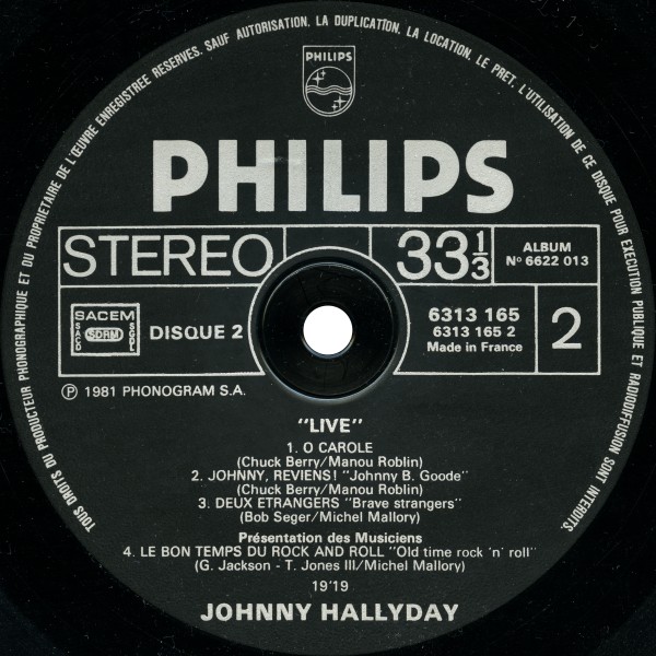 LP Johnny live 81 Philips 6622 013