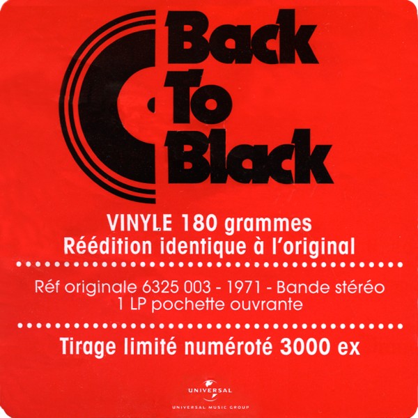 LP Back to black Vie Universal 531 661-0