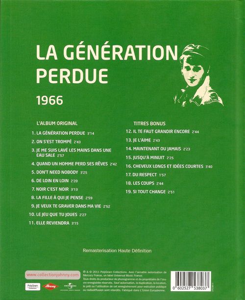 Collection Johnny Hallyday 1966 La gnration perdue  275380-3