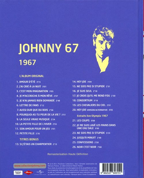 Collection Johnny Hallyday 1967 Johnny 67 276431-5