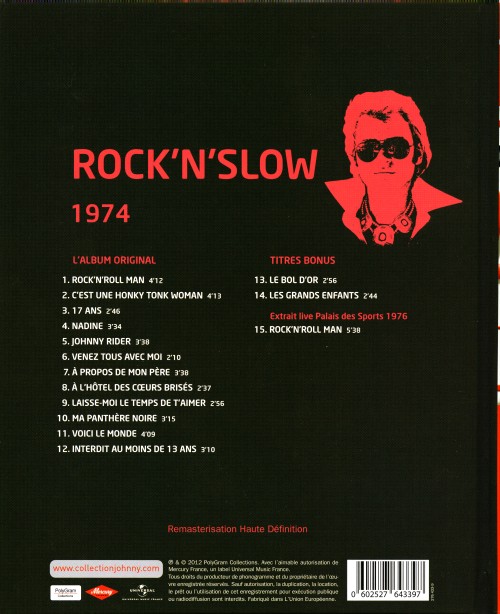 Collection Johnny Hallyday 1974 Rock 'n' slow 275433-9