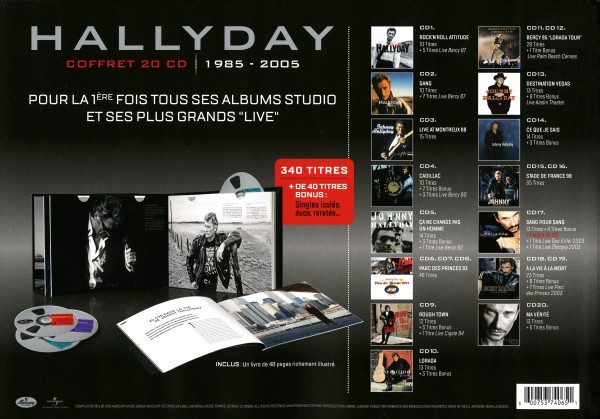 Coffret 20 CD Hallyday official 1985-2005 Universal 537 4065
