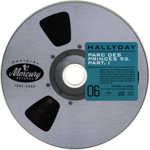 Coffret 20 CD Hallyday official 1985-2005 CD 6 Parc des Princes 93 Part I Universal 537 4071