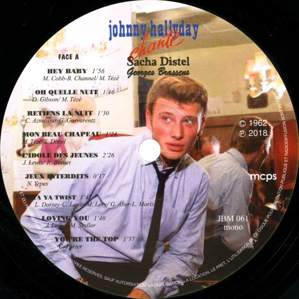 LP 25 cm Johnny Hallyday chante Sacha Distel Georges Brassens etc JBM 061