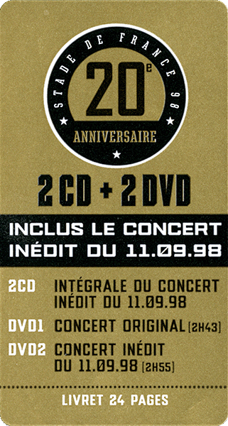 CD-DVD Universal  Stade de France 98 Intégrale du concert du 11 septembre 538 5259
