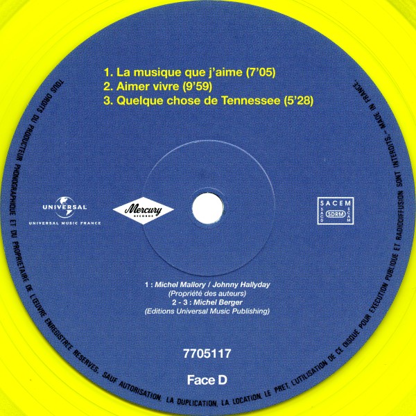 Double LP vinyle jaune Johnny à Bercy 679 5410