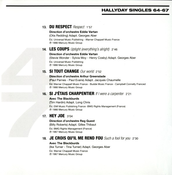 CD  papersleeve Universal Hallyday Singles 64-67 538 341-1