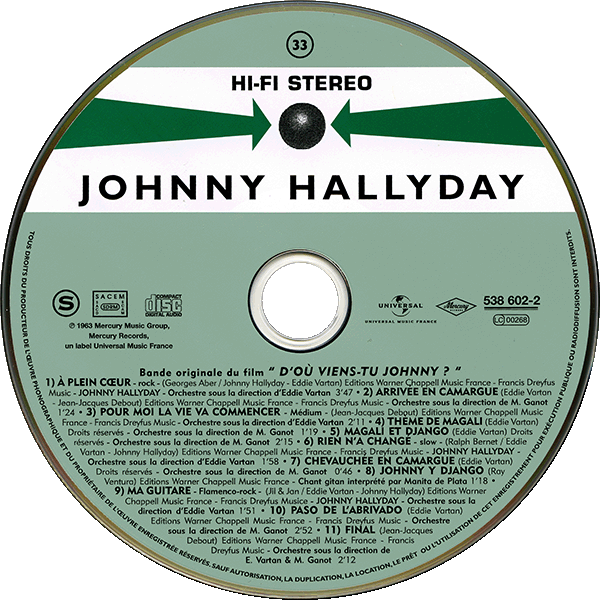 CD  papersleeve Universal D'o viens-tu Johnny? 538 602-2