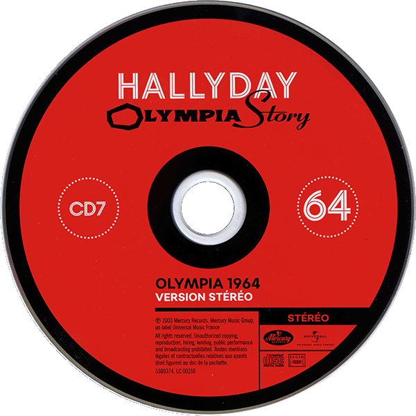 Coffret 18 CD + 2 DVD  Olympia Story 1961-2000 Universal 538 9367 CD 7