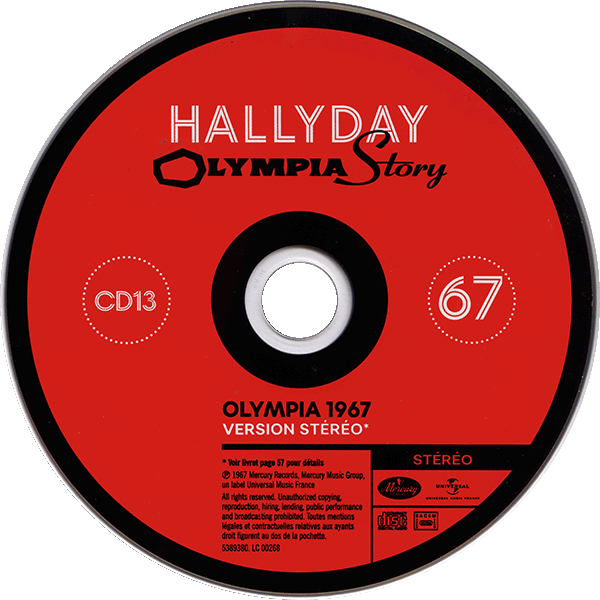 Coffret 18 CD + 2 DVD  Olympia Story 1961-2000 Universal 538 9367 CD 13