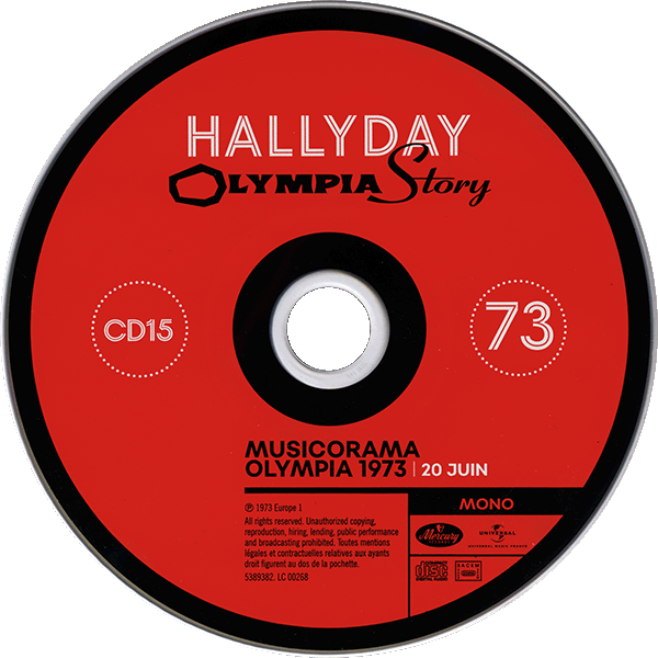 Coffret 18 CD + 2 DVD  Olympia Story 1961-2000 Universal 538 9367 CD 15