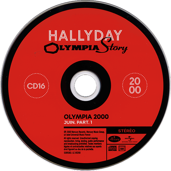 Coffret 18 CD + 2 DVD  Olympia Story 1961-2000 Universal 538 9367 CD 16