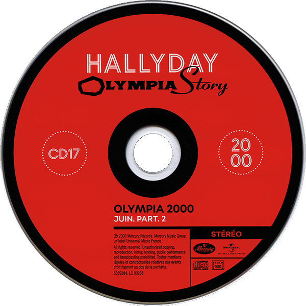 Coffret 18 CD + 2 DVD  Olympia Story 1961-2000 Universal 538 9367 CD 17