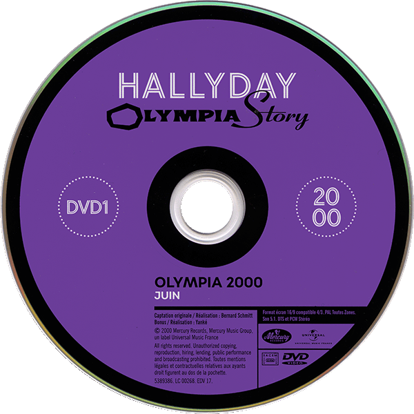 Coffret 18 CD + 2 DVD  Olympia Story 1961-2000 Universal 538 9367 DVD 1