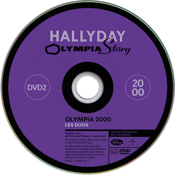 Coffret 18 CD + 2 DVD  Olympia Story 1961-2000 Universal 538 9367 DVD 2