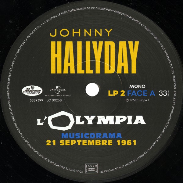Musicorama Olympia 21 Septembre 1961 (Mono) Universal 538 9392