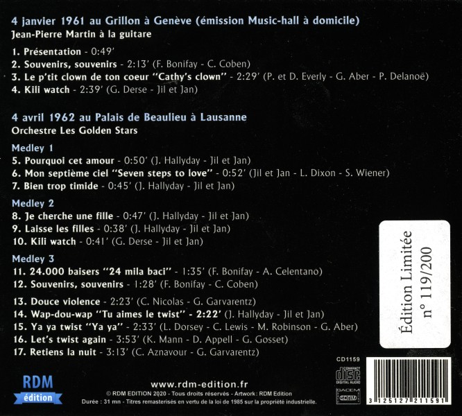 CD Live en Suisse 61/62  RDM Edition CD1159