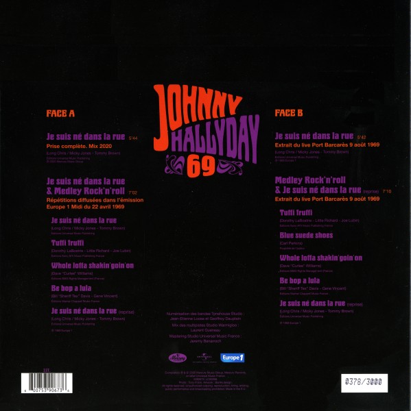 Maxi EP 25 cm Johnny 69 Je suis né dans la rue  Universal 539 0673