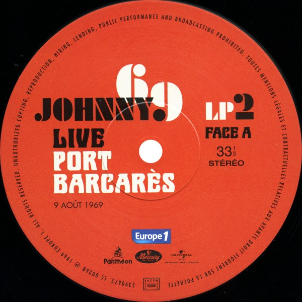 LP Johnny 69 Live Port Barcares 9 août 1969 Universal 539 0670