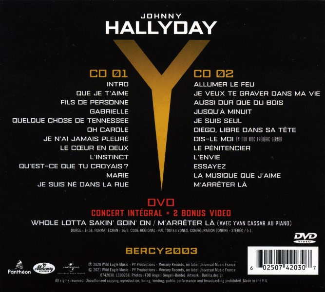 Coffret 2 CD - 1 DVD Bercy 2003 Universal 07 42030