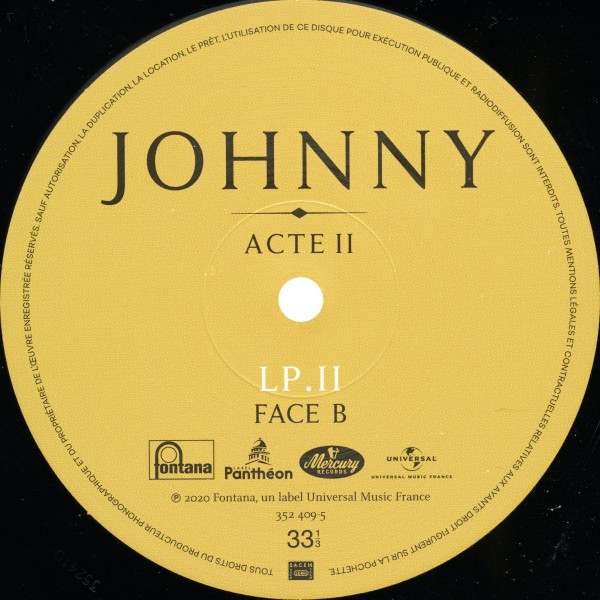 Coffret 4 LP Johnny Acte I - Acte II Universal 38 64173