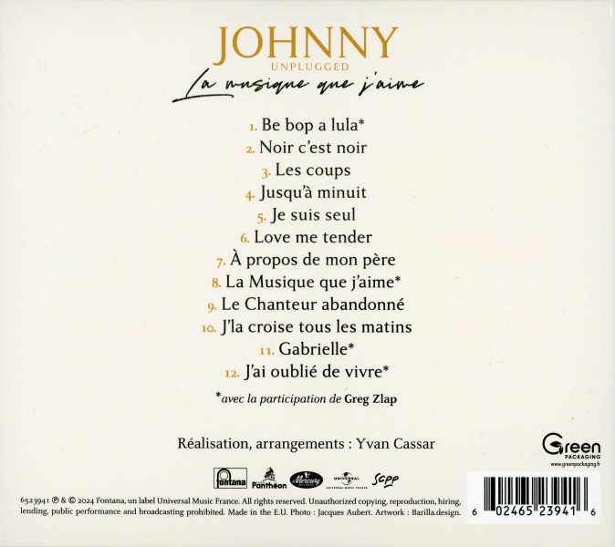 CD Johnny unplugged La musique que j'aime Universal 652 3941
