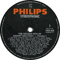 LP Philips PDS 326  Le disque d'or - The golden hits of Johnny Hallyday 