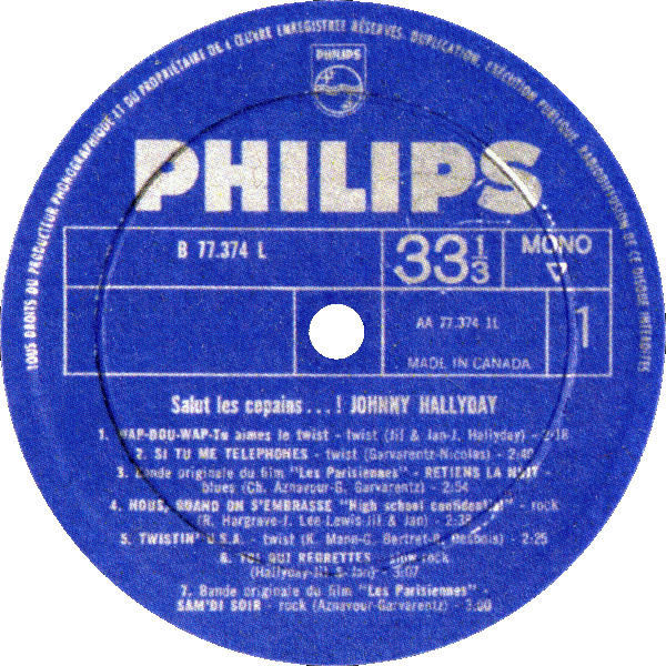 LP Philips B 77374 L Salut les copains
