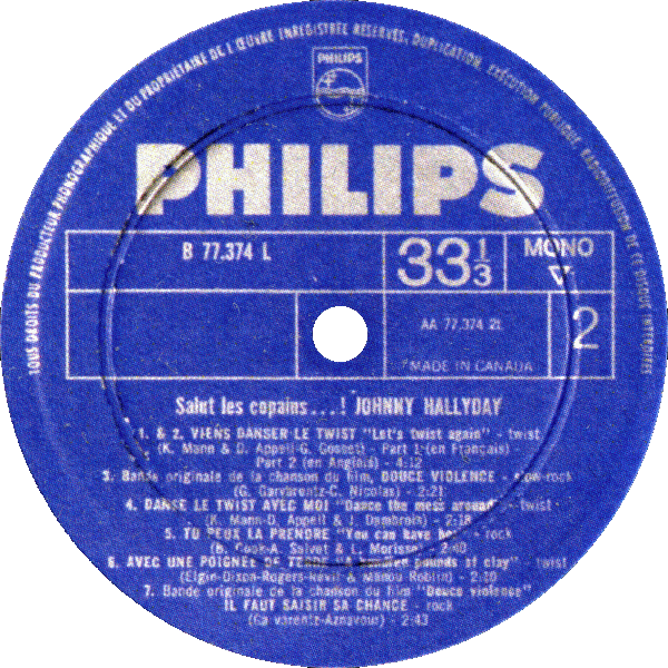 LP Philips B 77374 L Salut les copains