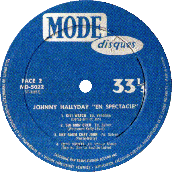 LP Vogue MD-5022 Johnny Hallyday en spectacle