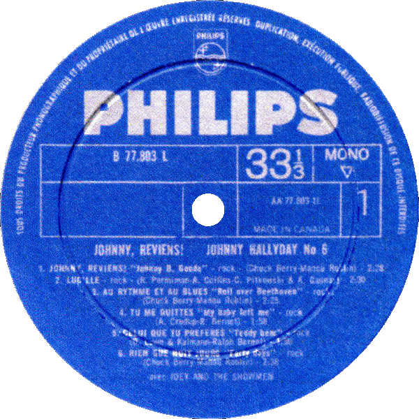 LP Philips B 77 803 L Johnny reviens!Les rocks les plus terribles