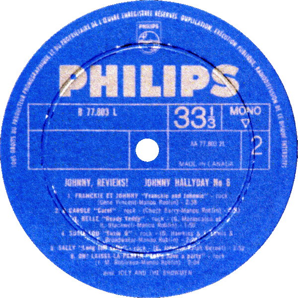 LP Philips B 77 803 L Johnny reviens!Les rocks les plus terribles