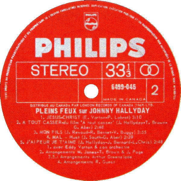 LP Philips 6641 022 Pleins feux sur Johnny Hallyday