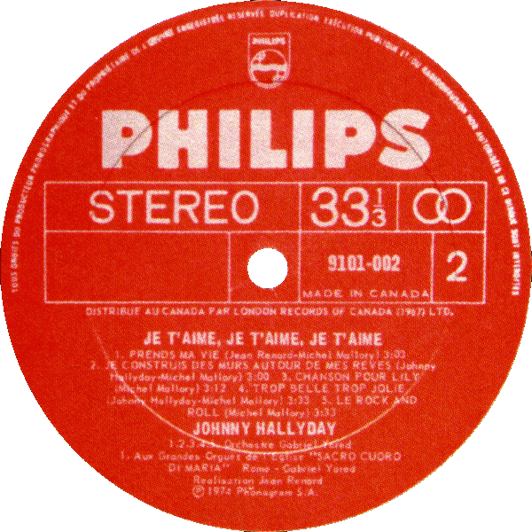LP Philips 9101 002 Je t'aime, je t'aime, je t'aime