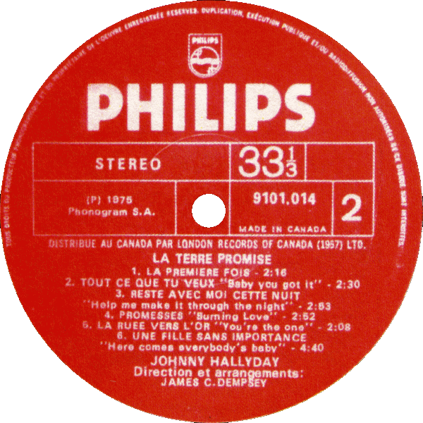 LP Philips 9101 014 La terre promise 