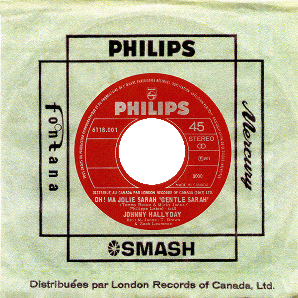 SP Pochette gnrique 45 tours Philips 1971