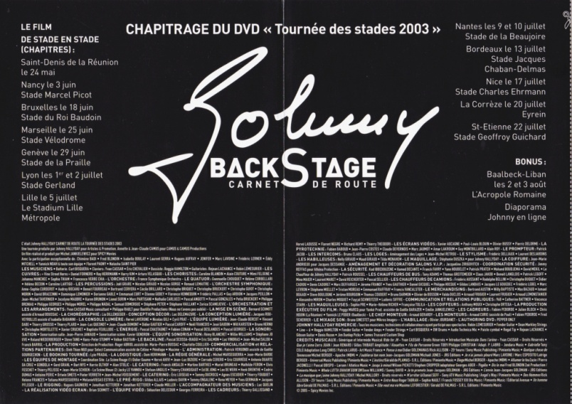 Johnny Backstage Carnet De Route