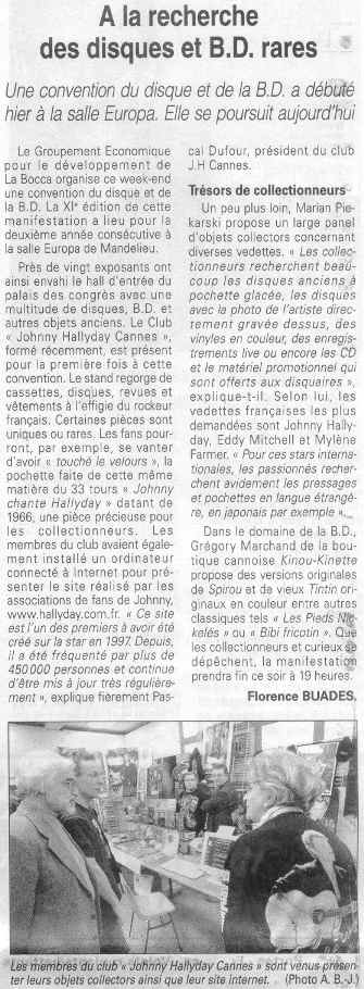 Nice Matin n� 19973 du 24/11/02