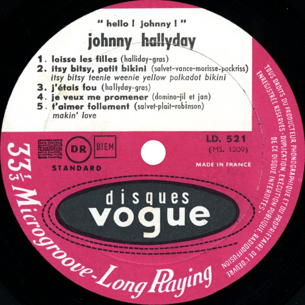 LP 25 cm Hello Johnny Vogue LD 521