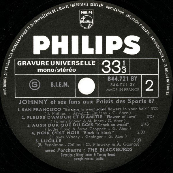 LP Au Palais des Sports 1967  Philips 844 721 BY