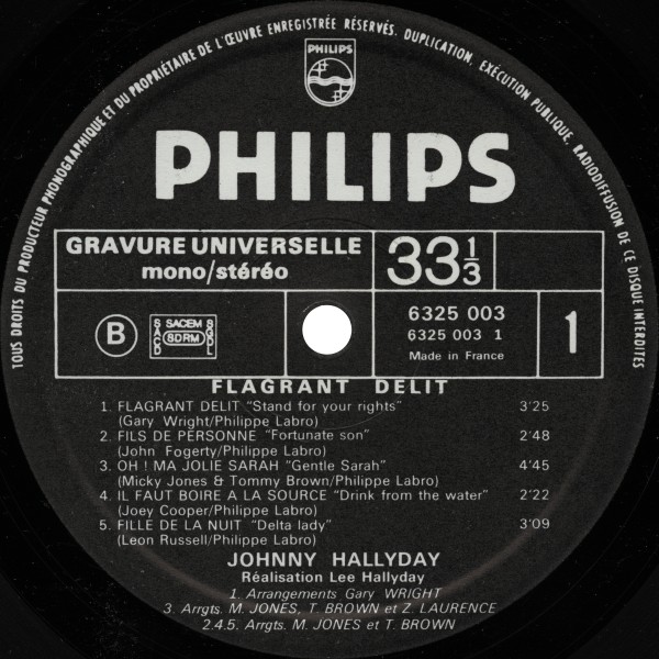 LP Flagrant dlit Philips 6325 003