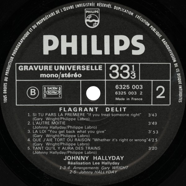 LP Flagrant dlit Philips 6325 003