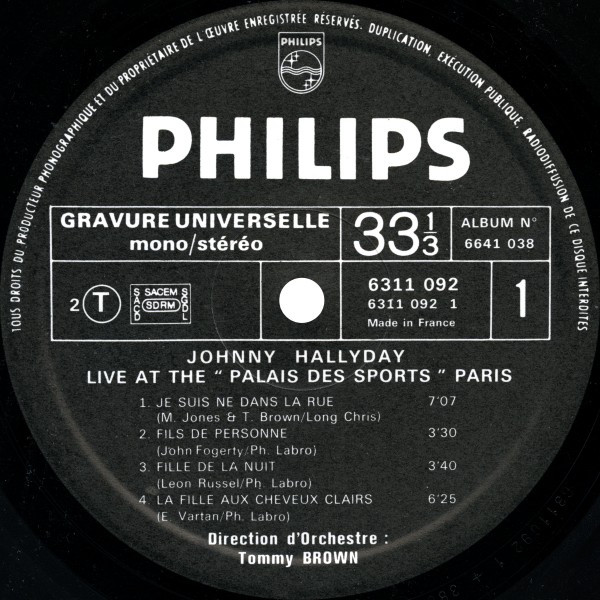 LP Live at the Palais des Sports Philips 664 1 038
