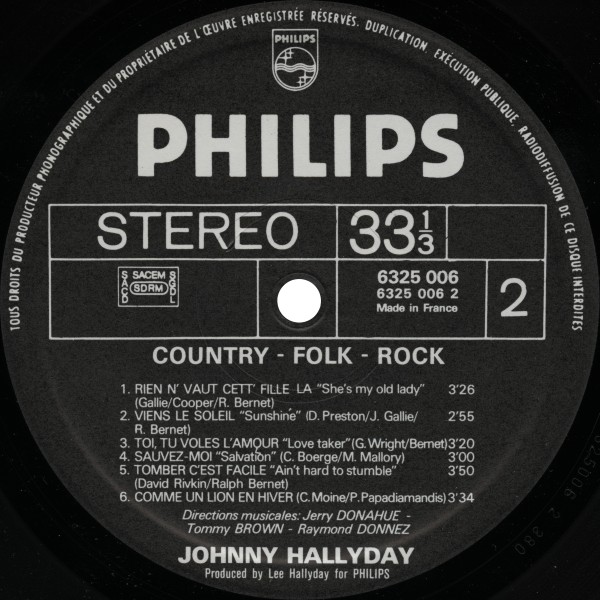LP Country - Folk - Rock Philips 6325 006