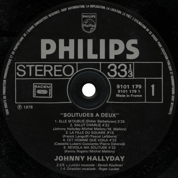 LP Solitudes  deux Philips 9101 179