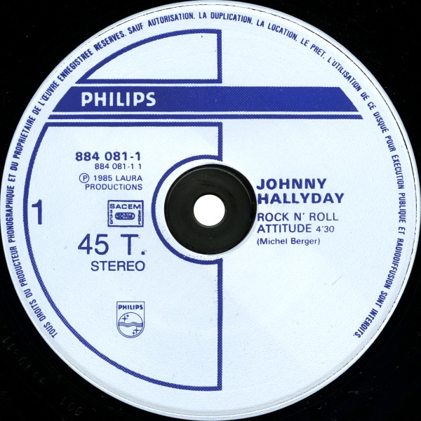 Maxi 45 T.  Rock 'n' roll attitude Philips 884 081-1