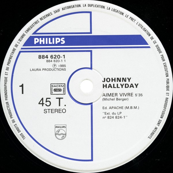 Maxi 45 T. Aimer vivre Philips 884 620-1